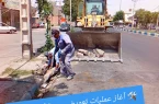 🛠️ آغاز عملیات تعویض جدول‌گذاری کنار پارک وحدت – فاروج