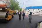 بازدید معاونت شهرداری فاروج از پروژه‌های آسفالت خیابان‌ها
